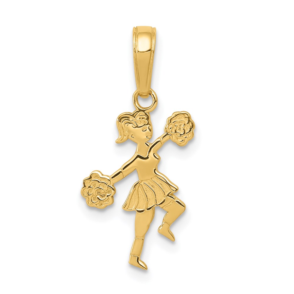 14k Yellow Gold Cheerleader Pendant