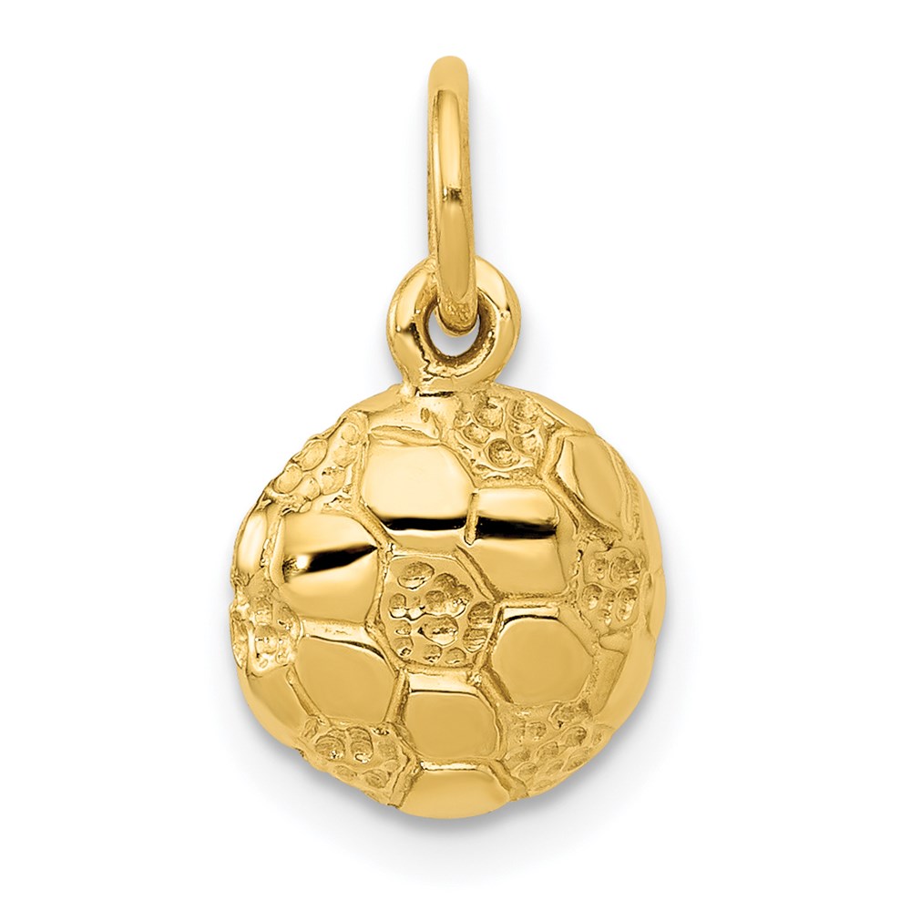 14k Yellow Gold Soccer Ball Charm, 9mm