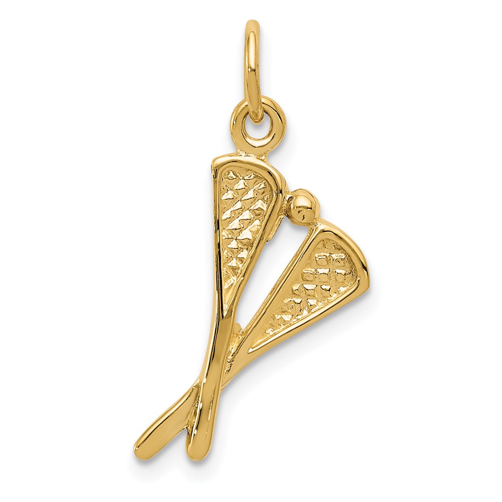 14k Yellow Gold Lacrosse Sticks Charm or Pendant