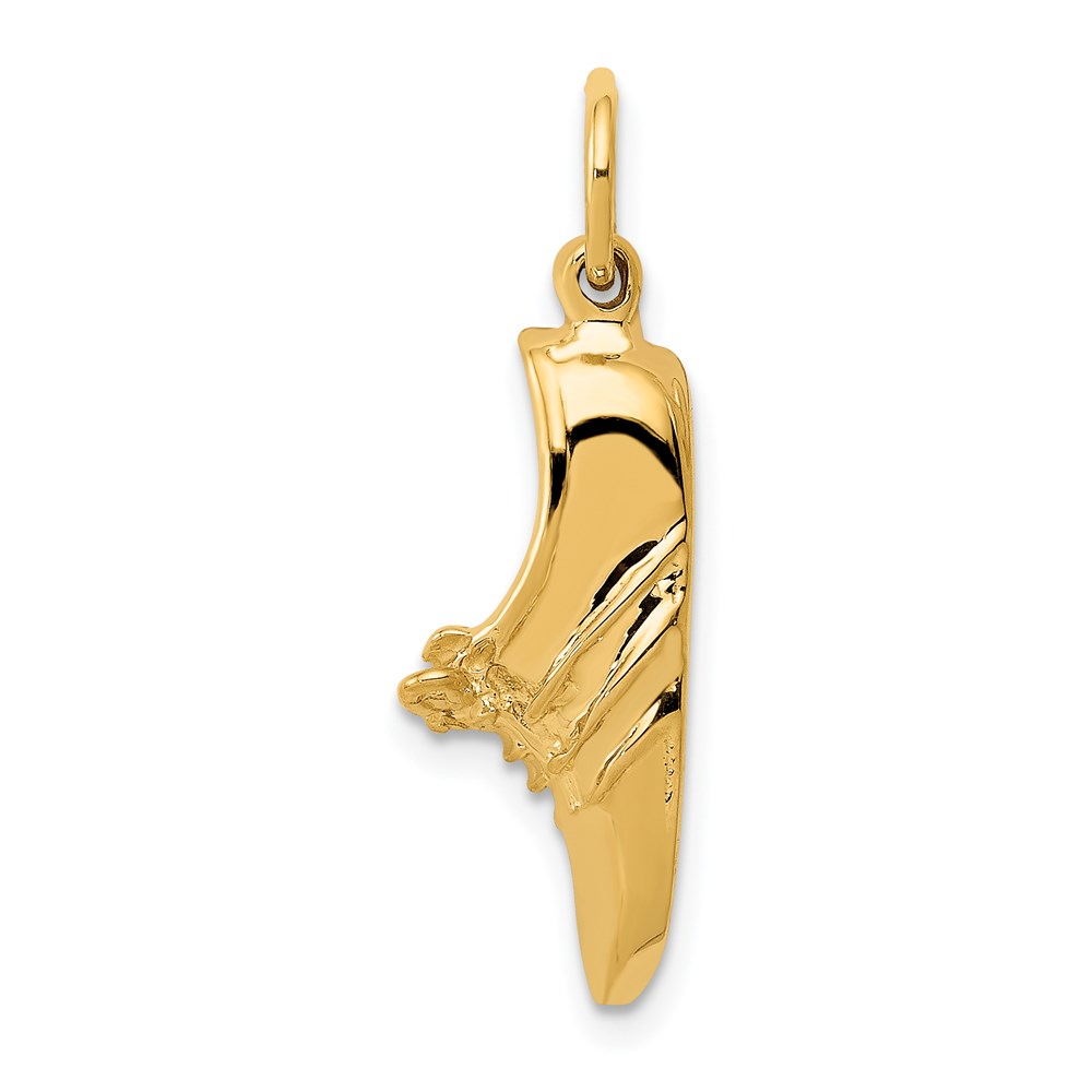14k Yellow Gold Jogging Shoe Profile Charm