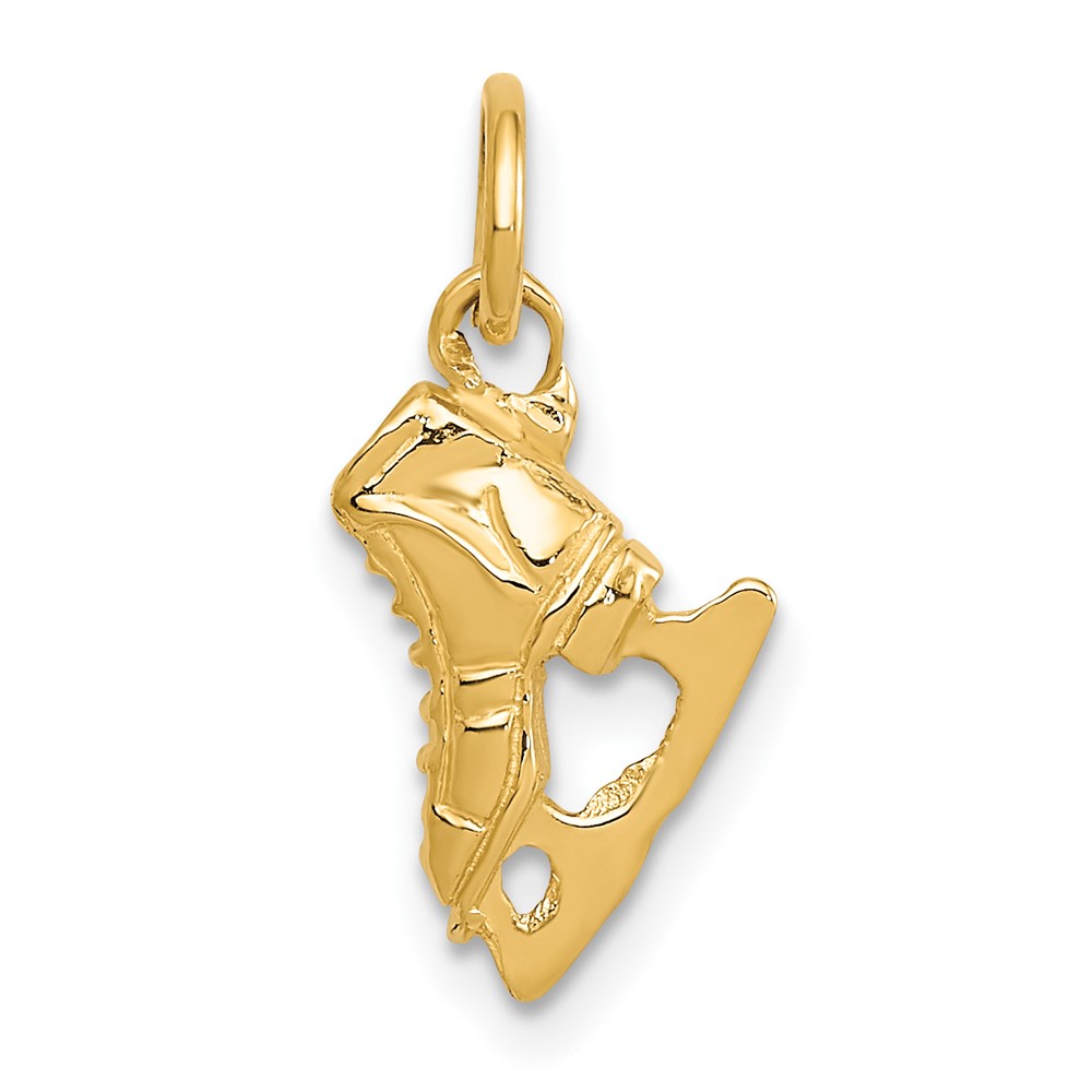 14k Yellow Gold Mini 3D Ice Skate Charm