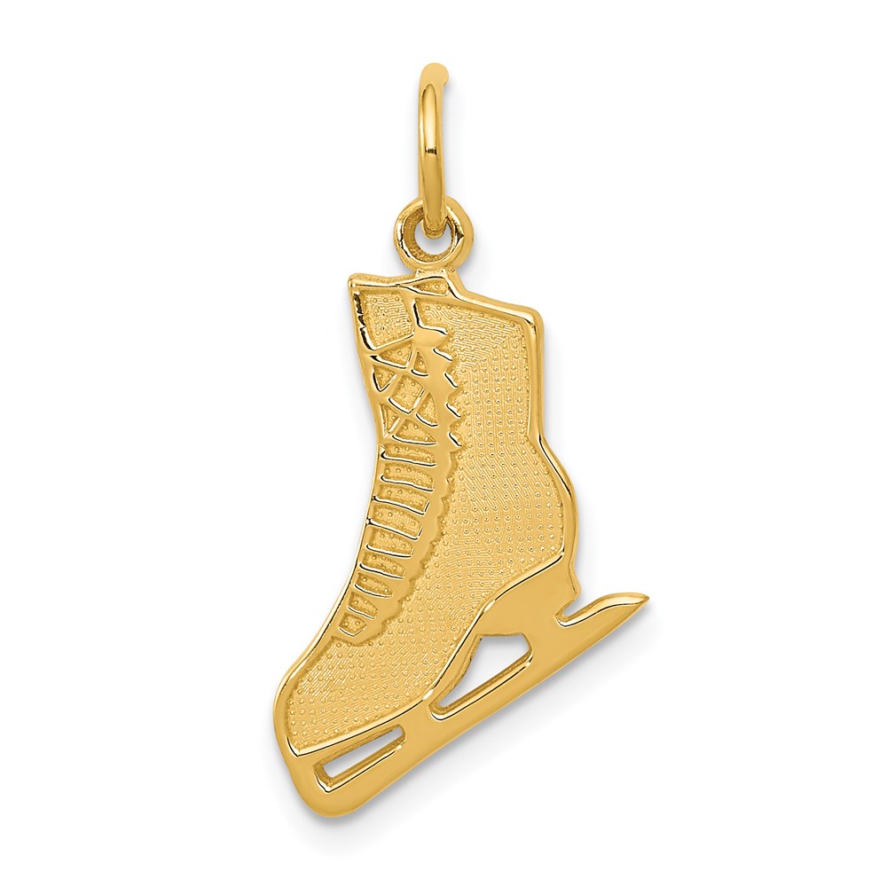 14k Yellow Gold Flat Ice Skate Pendant