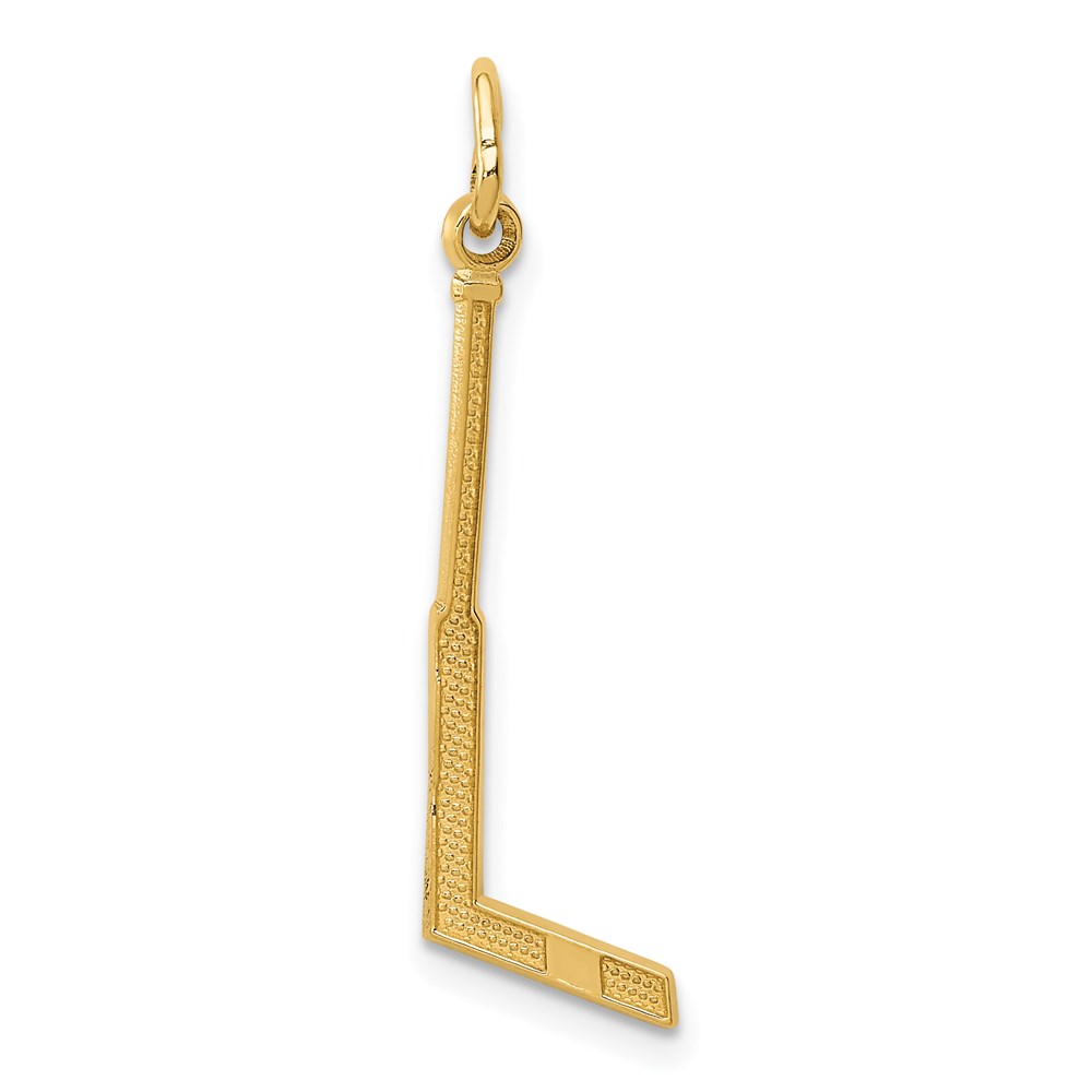 14k Yellow Gold Goalie Stick Pendant