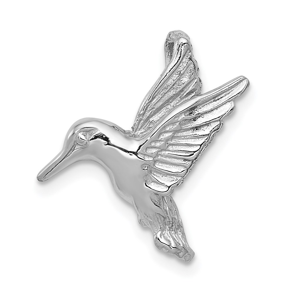 14k White Gold Hummingbird Slide Pendant