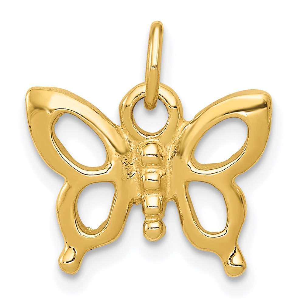 14k Yellow Gold Polished Butterfly Silhouette Charm, 15mm
