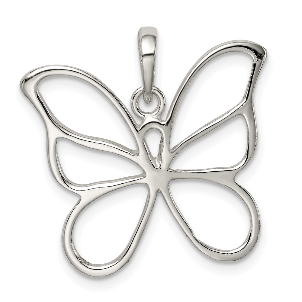 Sterling Silver 25mm Butterfly Silhouette Pendant