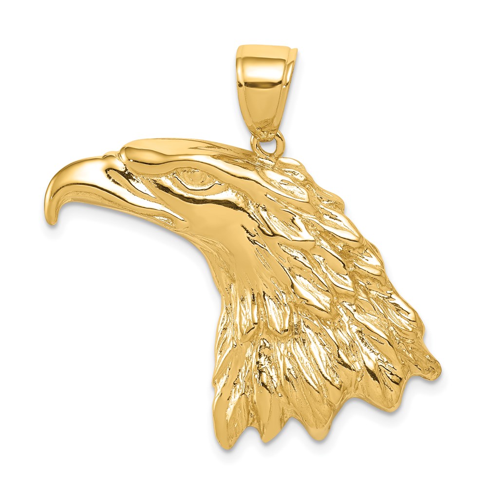 14k Yellow Gold Polished Eagle Head Pendant