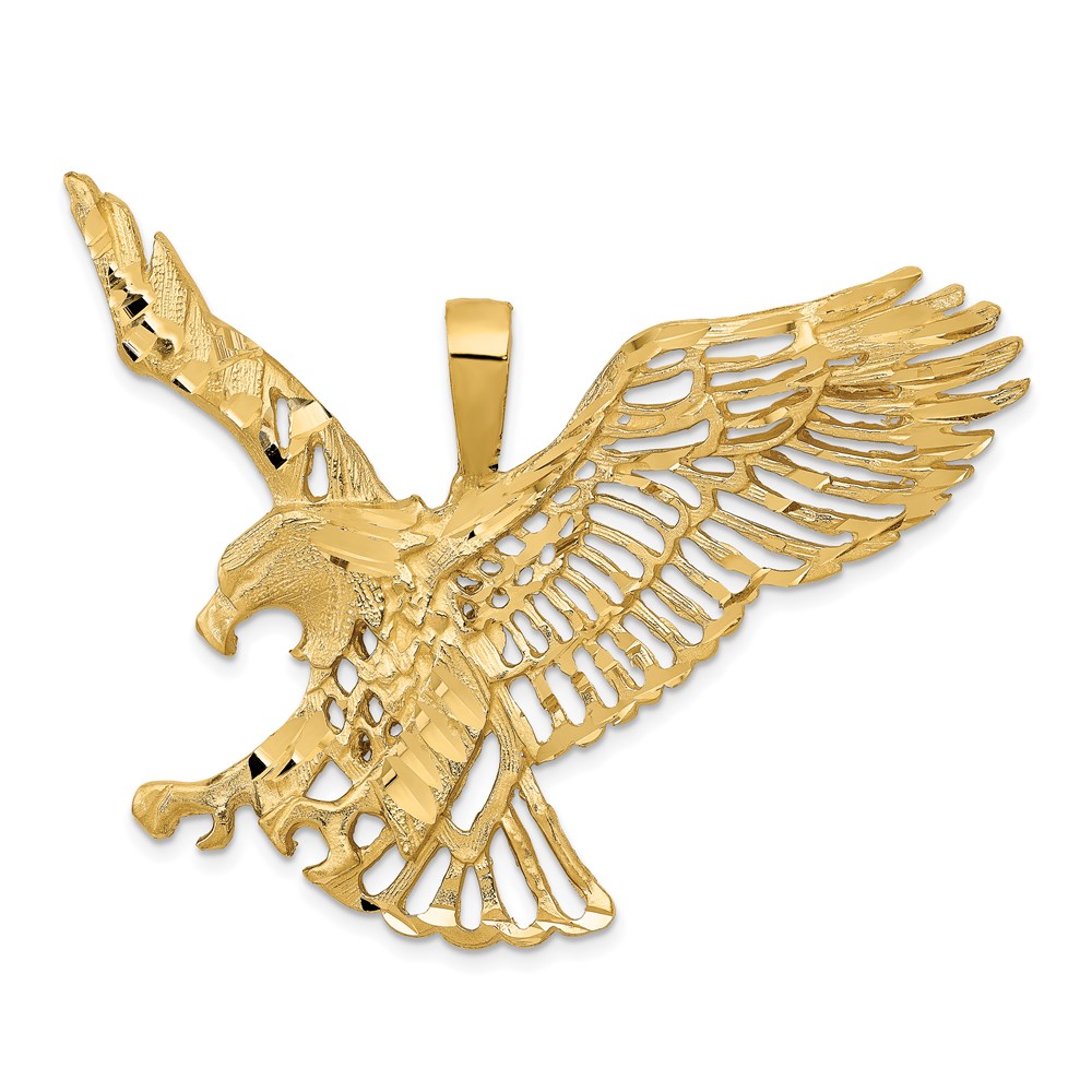14k Yellow Gold Cutout Eagle Pendant