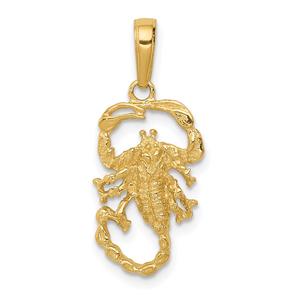 14k Yellow Gold Polished Scorpion Pendant