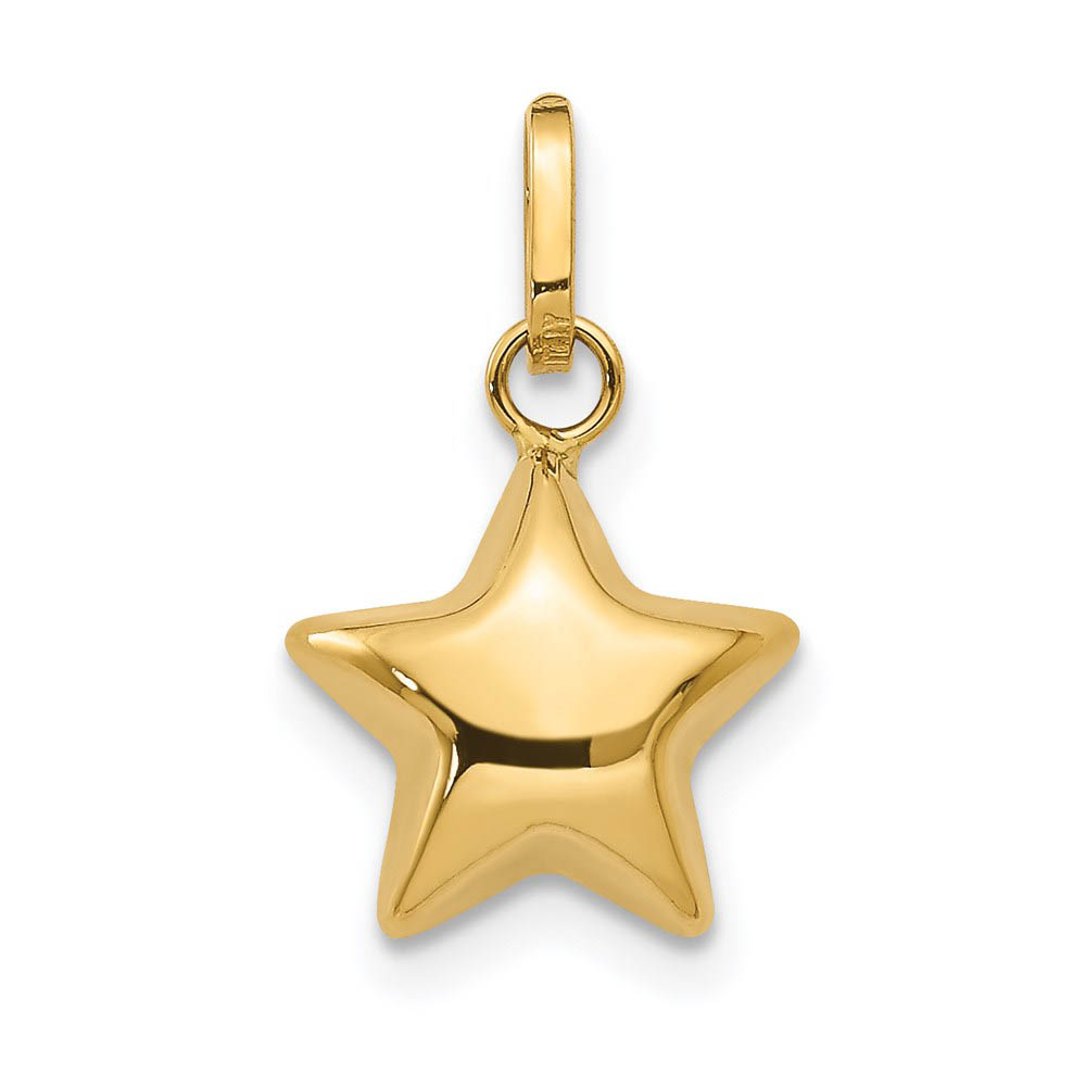 14k Yellow Gold 8mm Puffed Star Charm