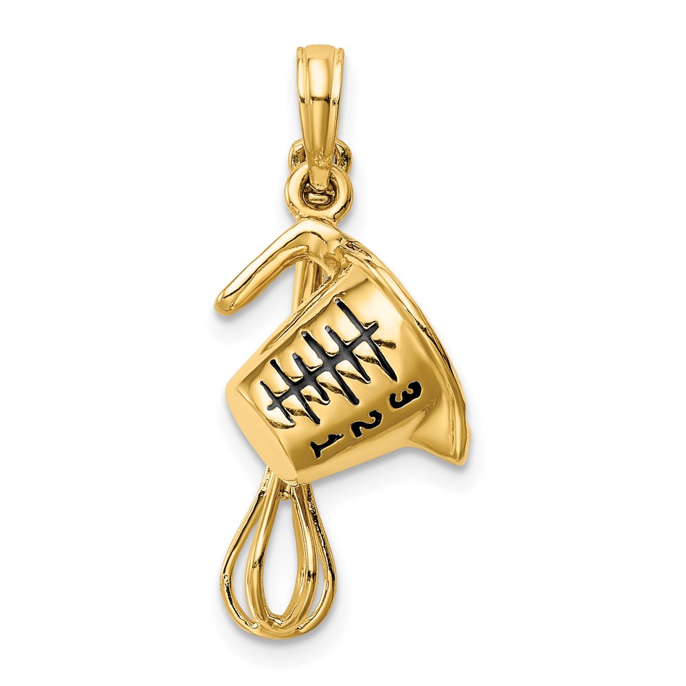 14k Yellow Gold and Enamel 3D Measuring Cup and Whisk
