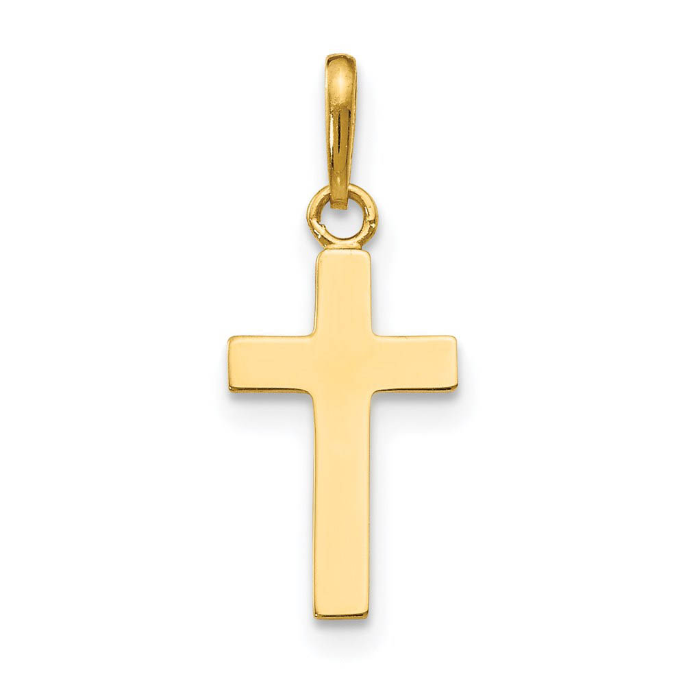 14k Yellow Gold Polished Latin Cross Pendant, 8 x 20mm