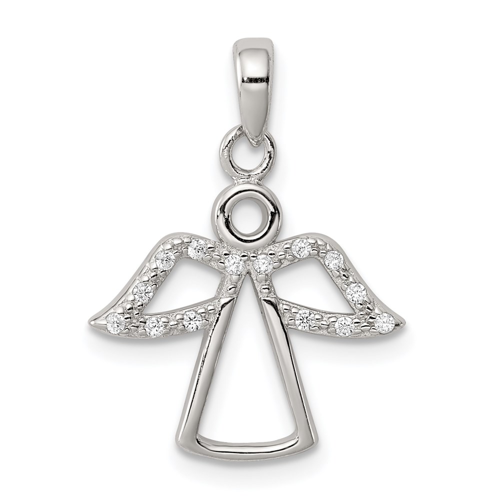 Sterling Silver and Cubic Zirconia Angel Pendant