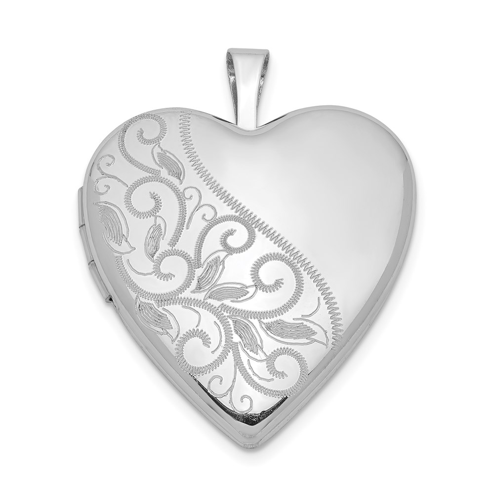 Sterling Silver 20mm Scrolled Heart Locket