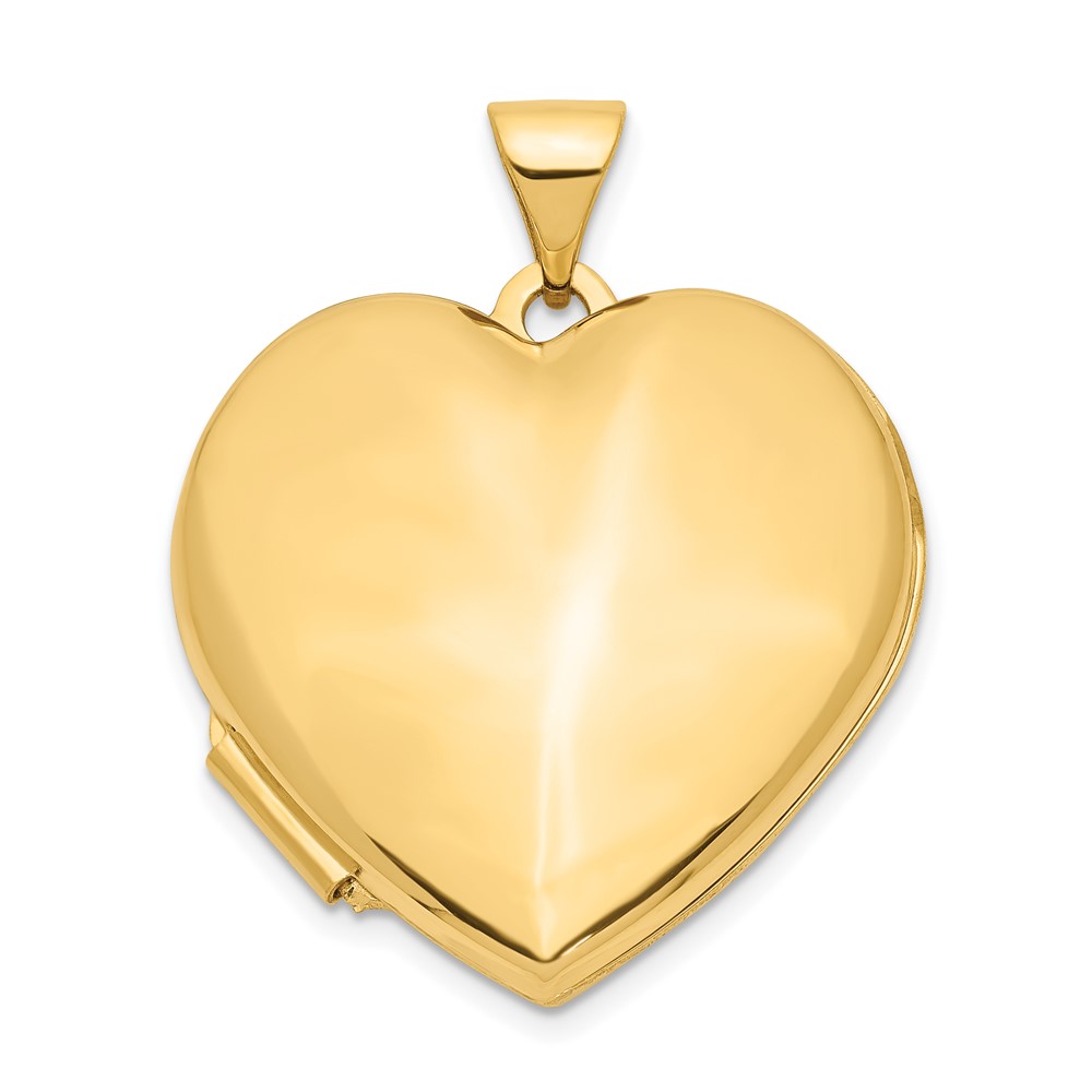 14k Yellow Gold 21mm Polished Domed Heart Locket