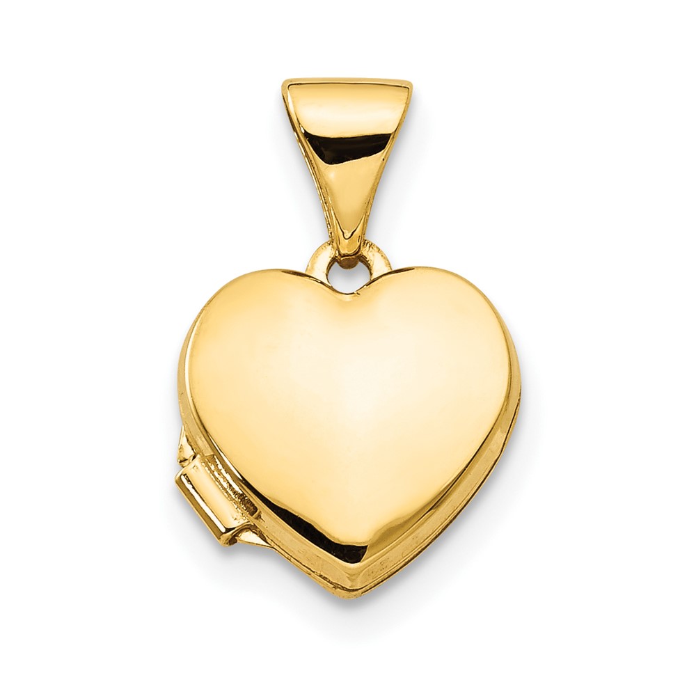 14k Yellow Gold 10mm Polished Heart Shaped Locket