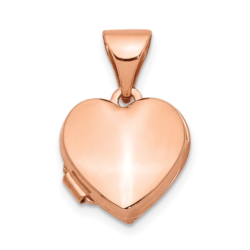 14k Rose Gold 10mm Polished Heart Shaped Locket