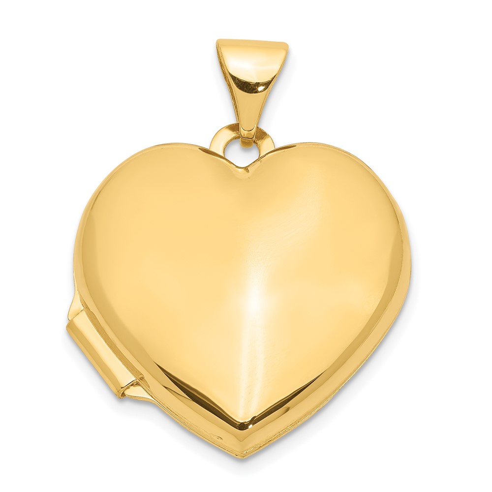 14k Yellow Gold 18mm Polished Heart Locket