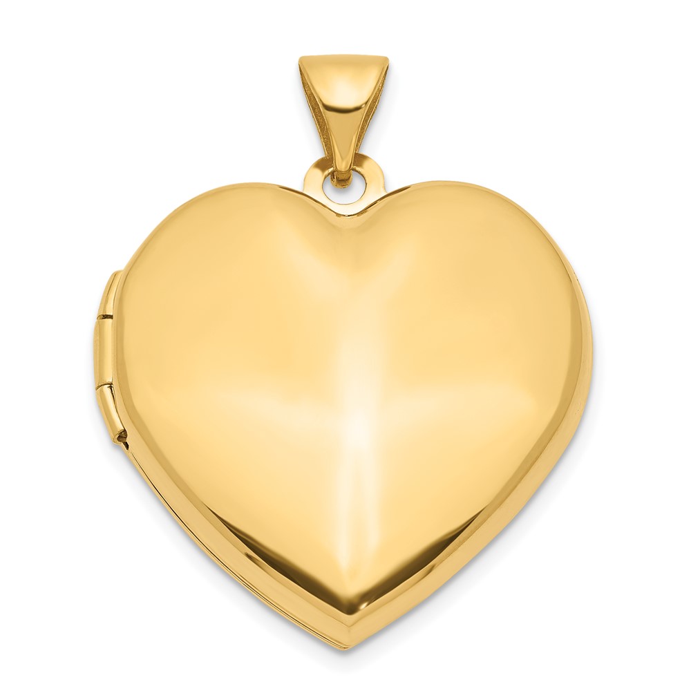 14k Yellow Gold 21mm Family Polished Heart Locket