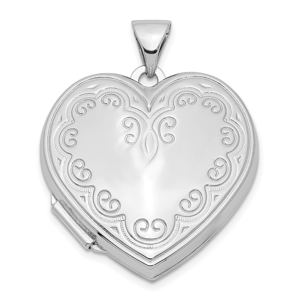 Sterling Silver 21mm Ornate Heart Locket