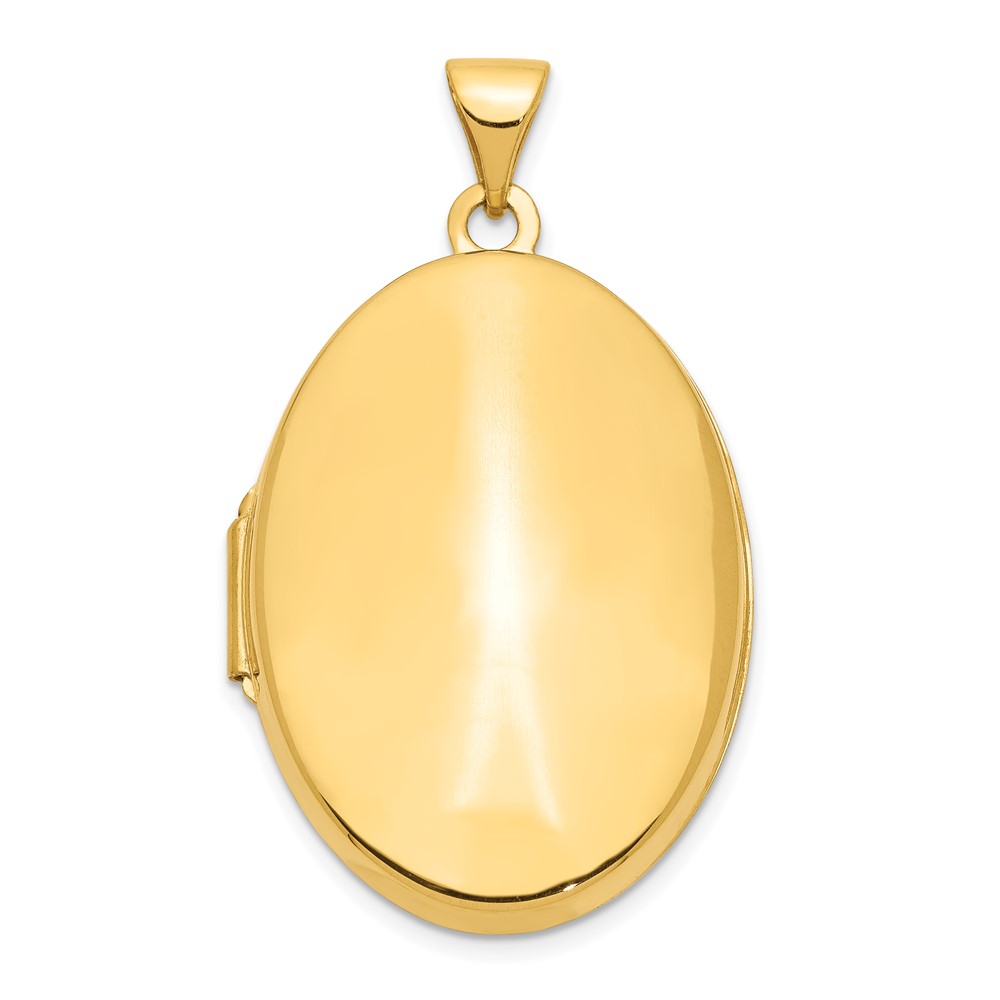 14k Yellow Gold Polished Domed Locket, 26mm