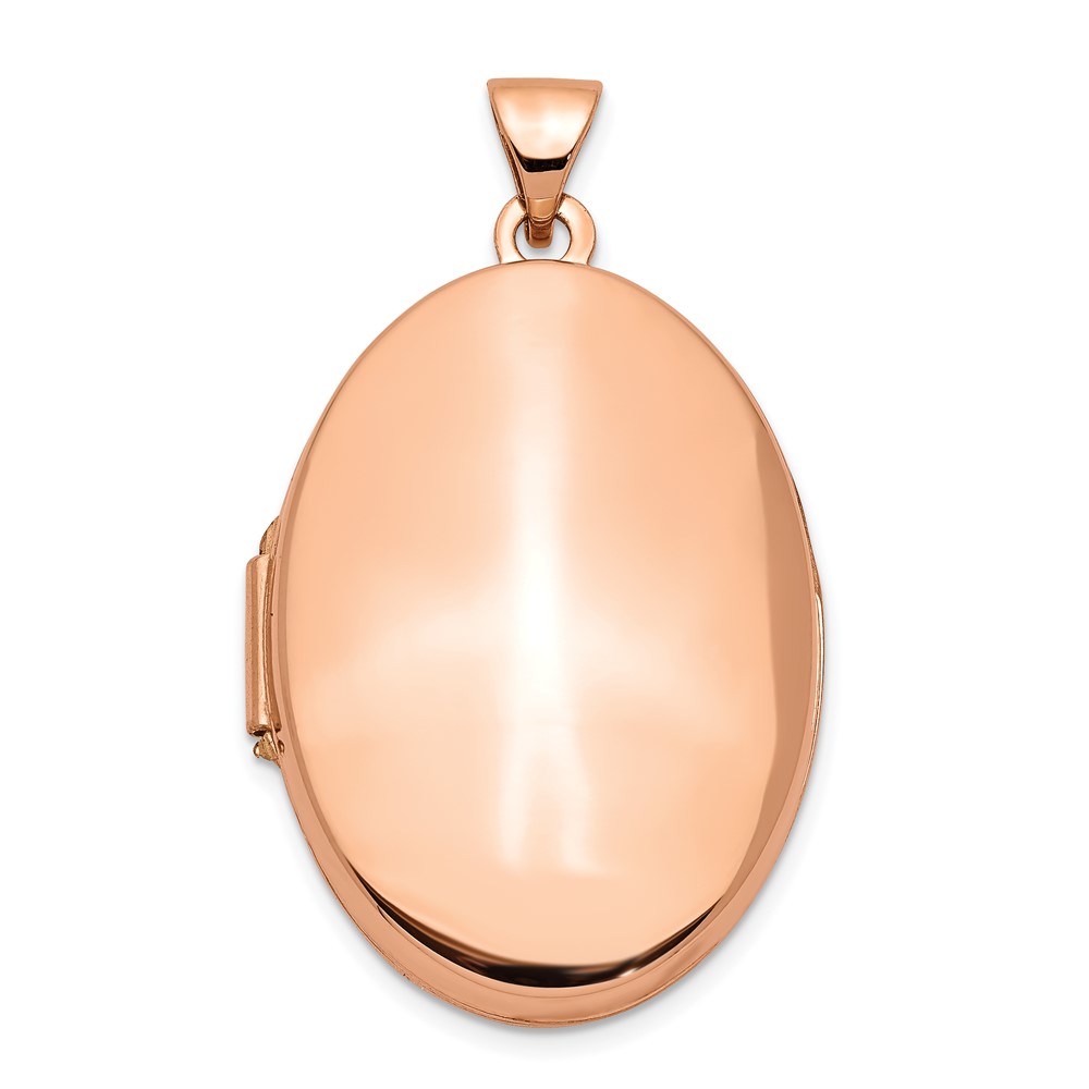 14k Rose Gold 26mm Domed Locket in Polished 14k Rose Gold