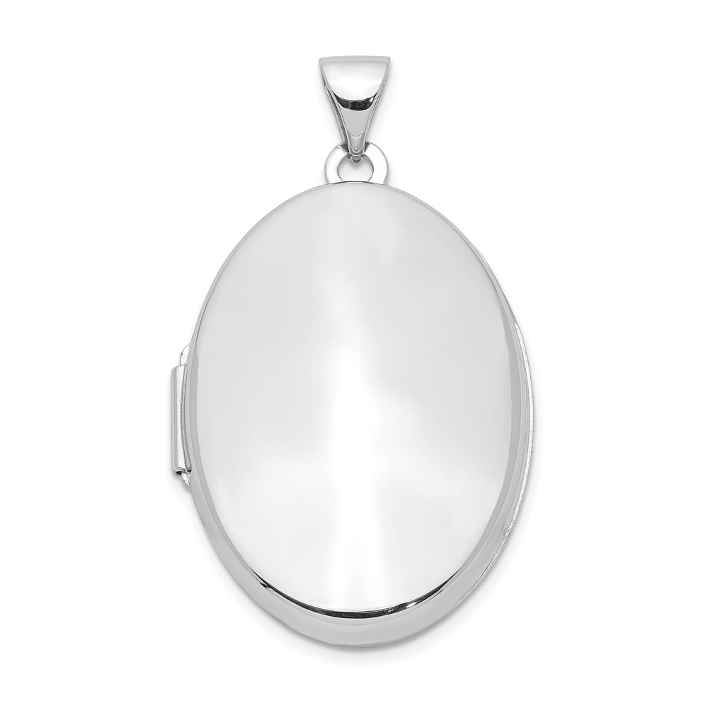 Sterling Silver Polished Domed Oval Locket, 26mm