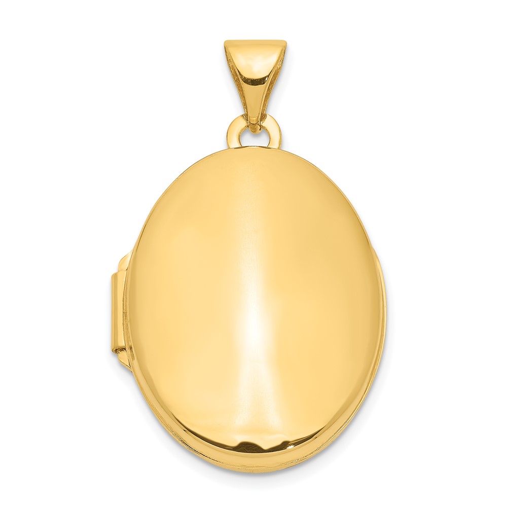 14k Yellow Gold 21mm Polished Oval Locket