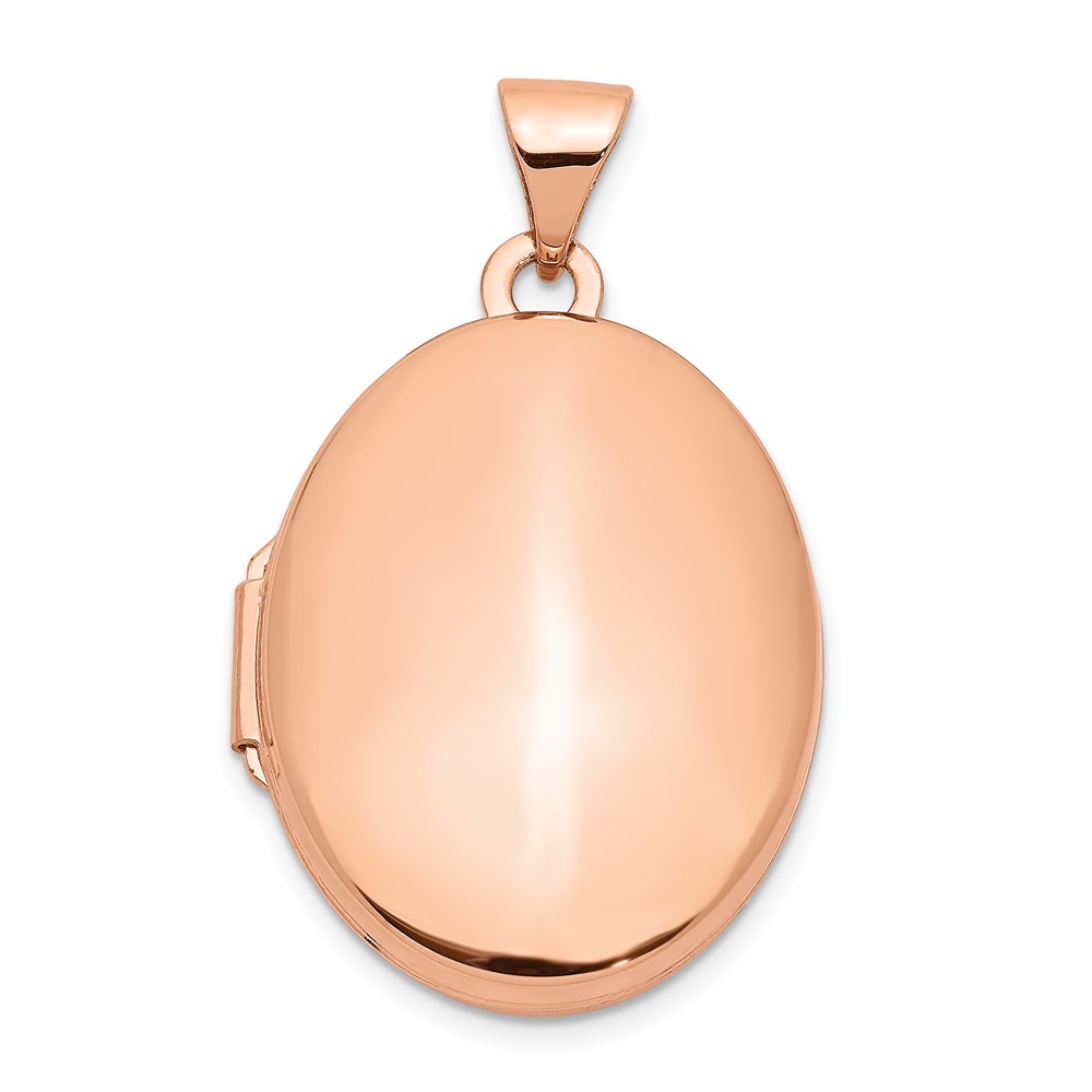 14k Rose Gold 21mm Polished Oval Locket