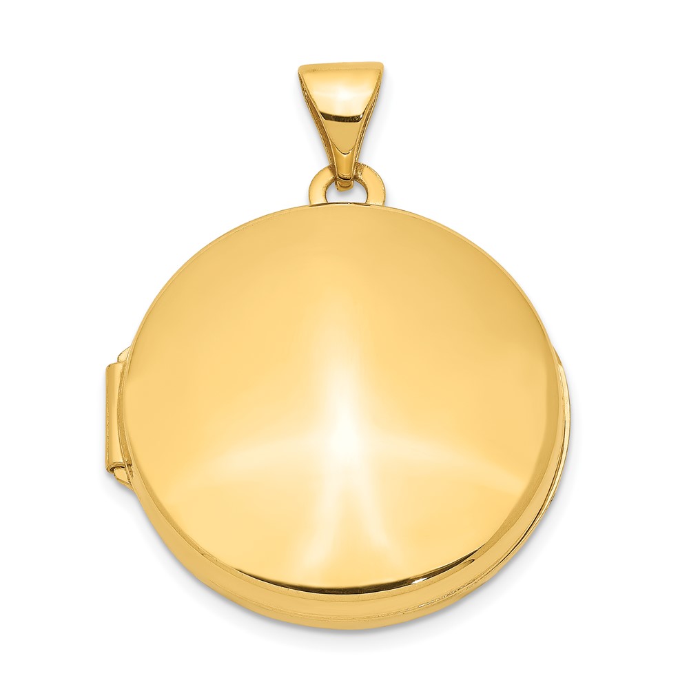 14k Yellow Gold 20mm Round Polished Domed Locket