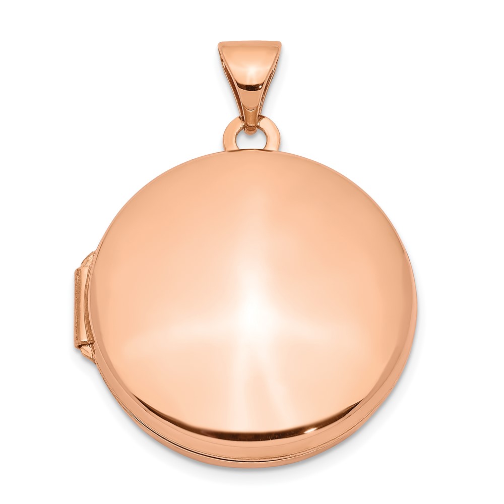 14k Rose Gold 20mm Round Polished Flat Locket