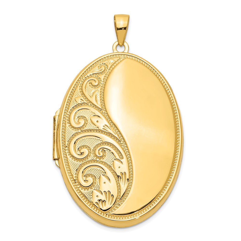 14k Yellow Gold 38mm Oval Locket