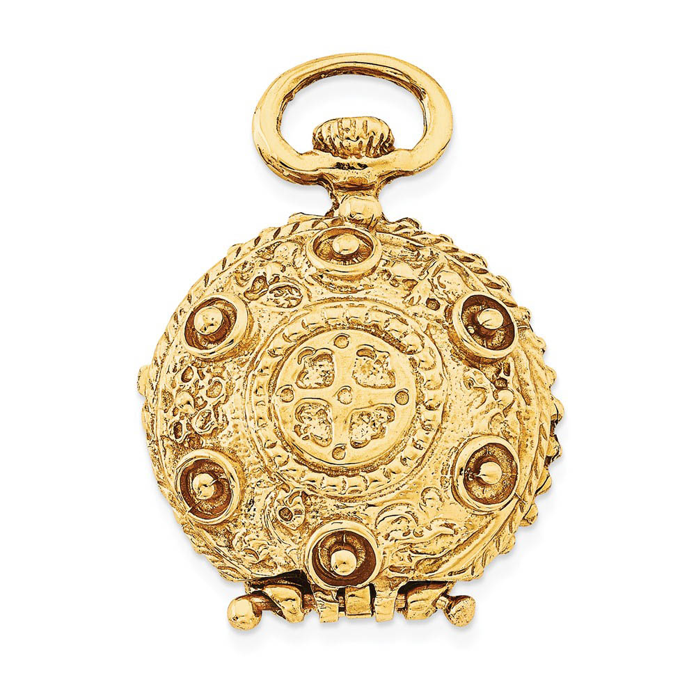 14k Yellow Gold 20mm Reversible Round Vintage Style Locket