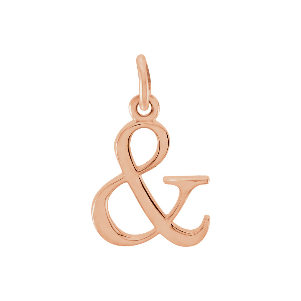 14k Rose Gold, Abbey Collection, Lower Case Initial '&' Charm