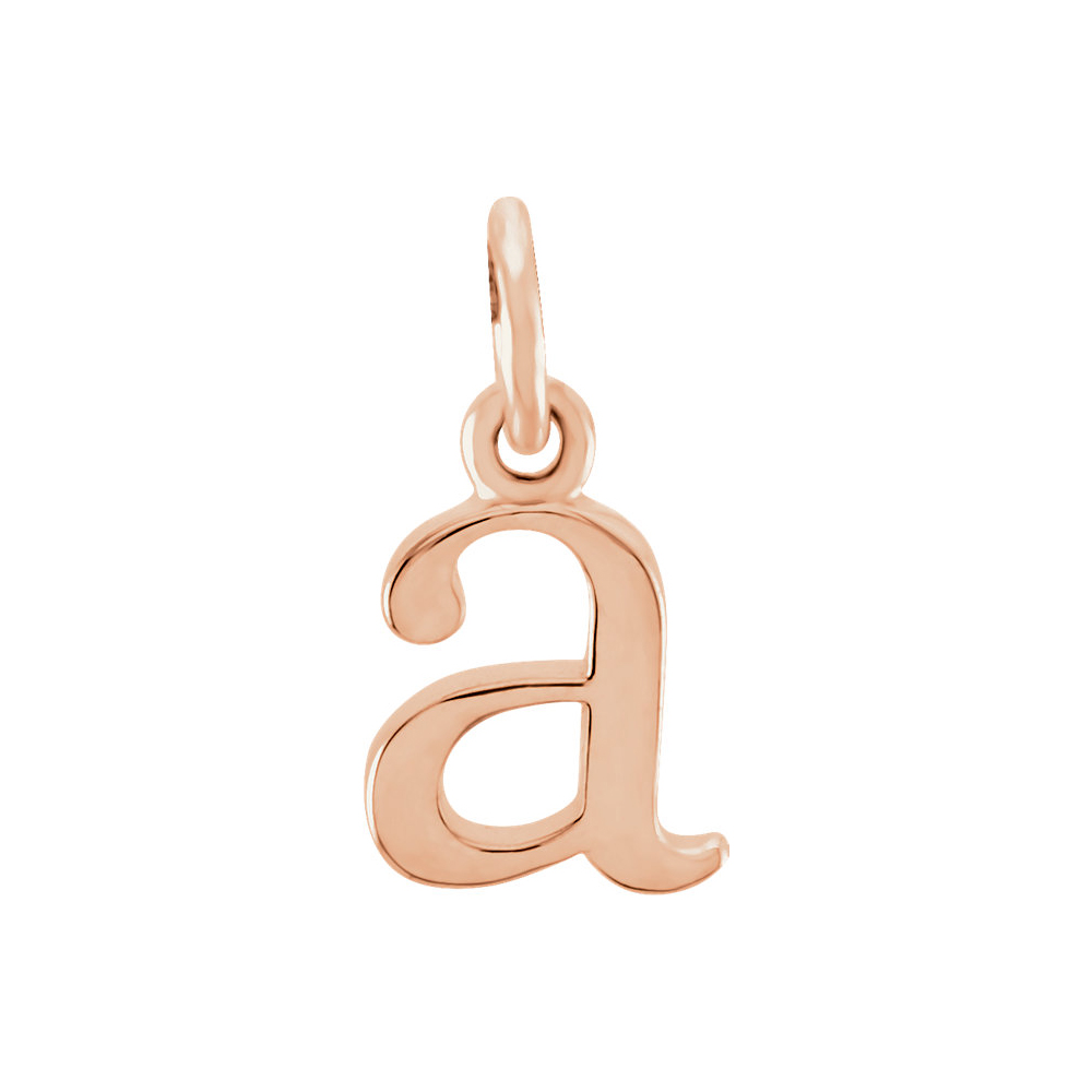 14k Rose Gold, Abbey Collection, Lower Case Initial a Charm