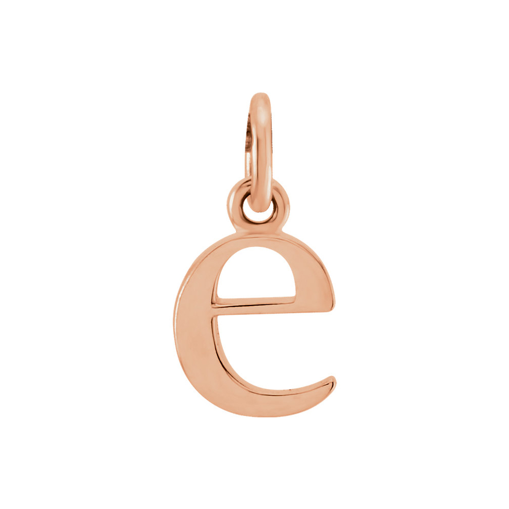14k Rose Gold, Abbey Collection, Lower Case Initial e Charm