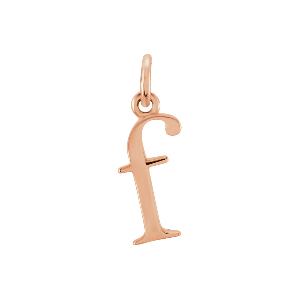 14k Rose Gold, Abbey Collection, Lower Case Initial f Charm