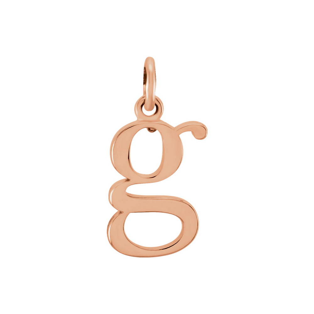 14k Rose Gold, Abbey Collection, Lower Case Initial g Charm