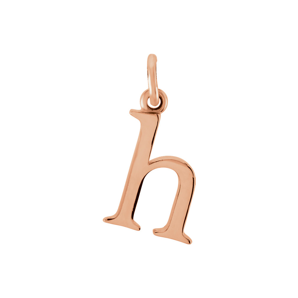 14k Rose Gold, Abbey Collection, Lower Case Initial h Charm