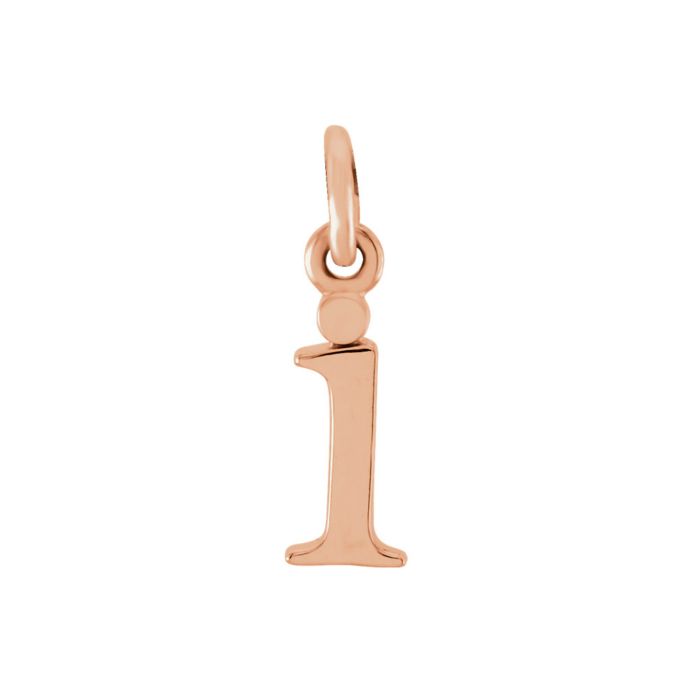 14k Rose Gold, Abbey Collection, Lower Case Initial i Charm