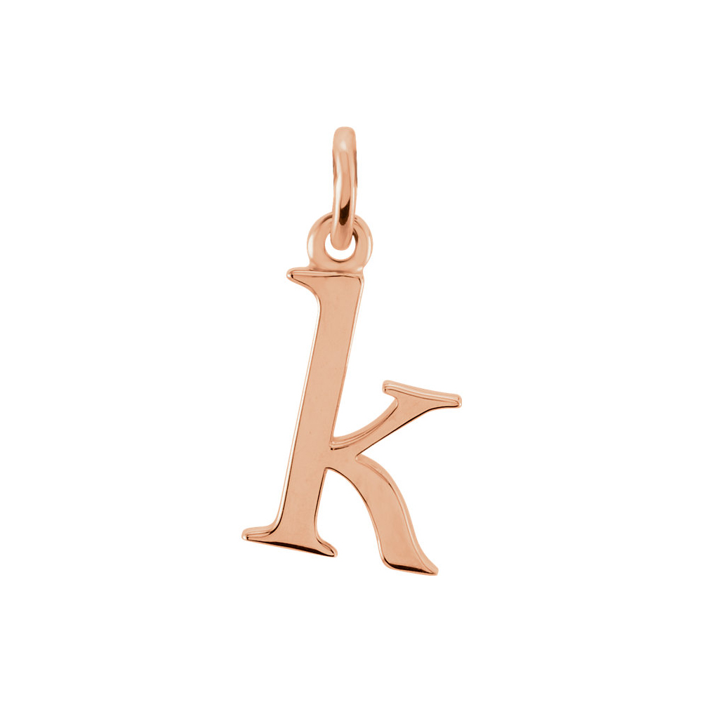 14k Rose Gold, Abbey Collection, Lower Case Initial k Charm
