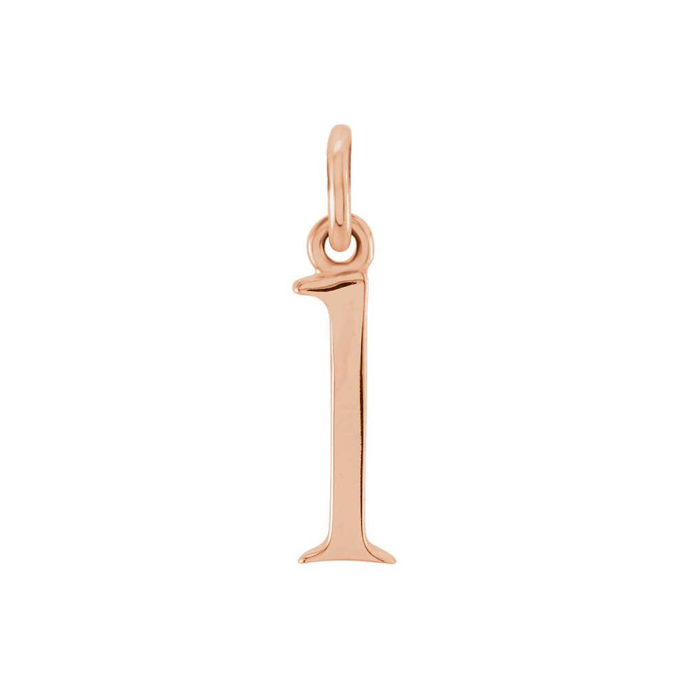 14k Rose Gold, Abbey Collection, Lower Case Initial l Charm