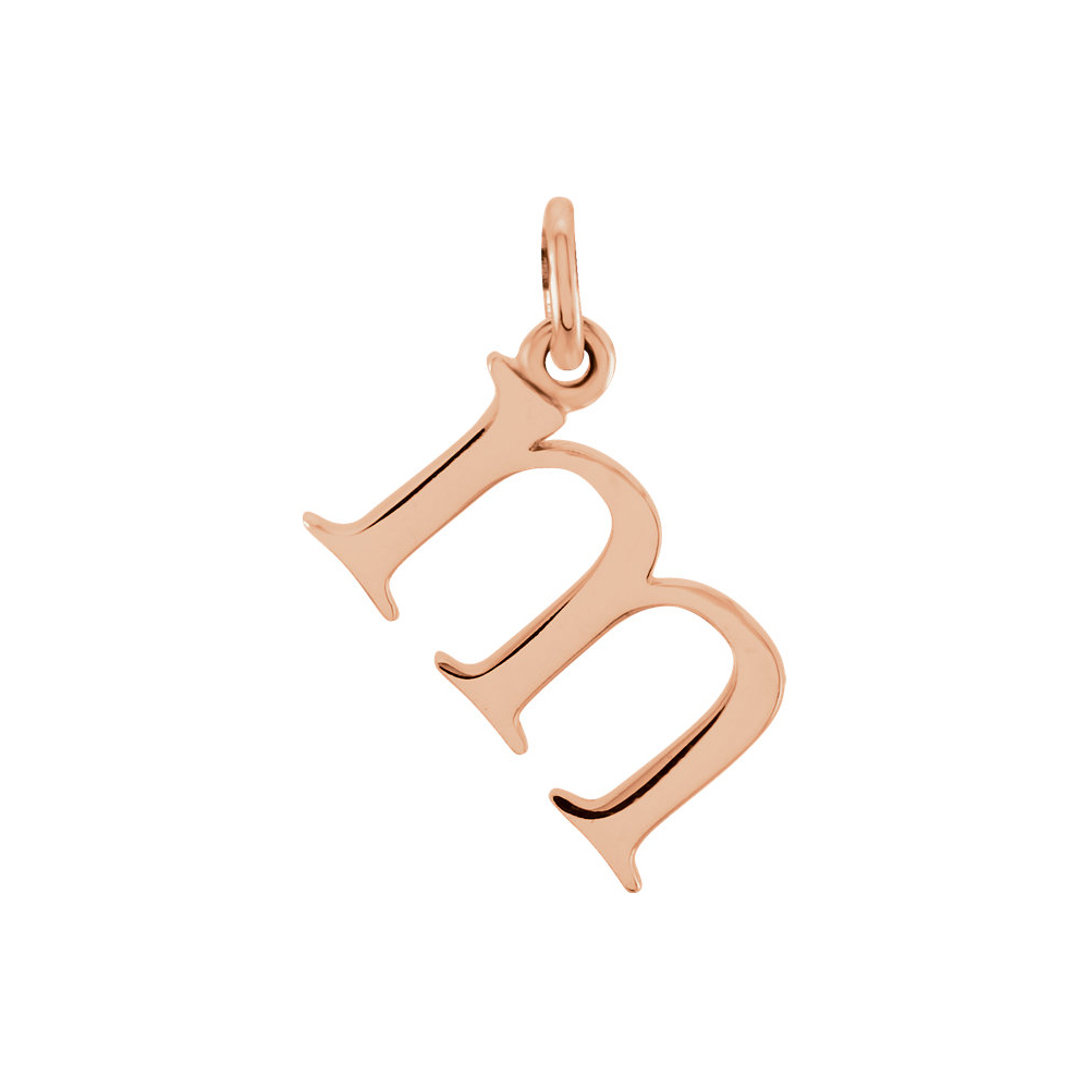 14k Rose Gold, Abbey Collection, Lower Case Initial m Charm