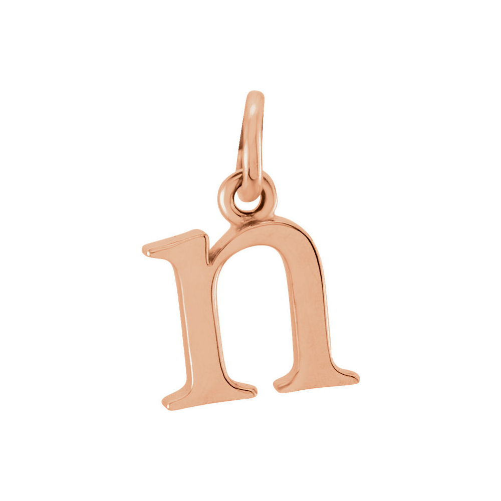 14k Rose Gold, Abbey Collection, Lower Case Initial n Charm