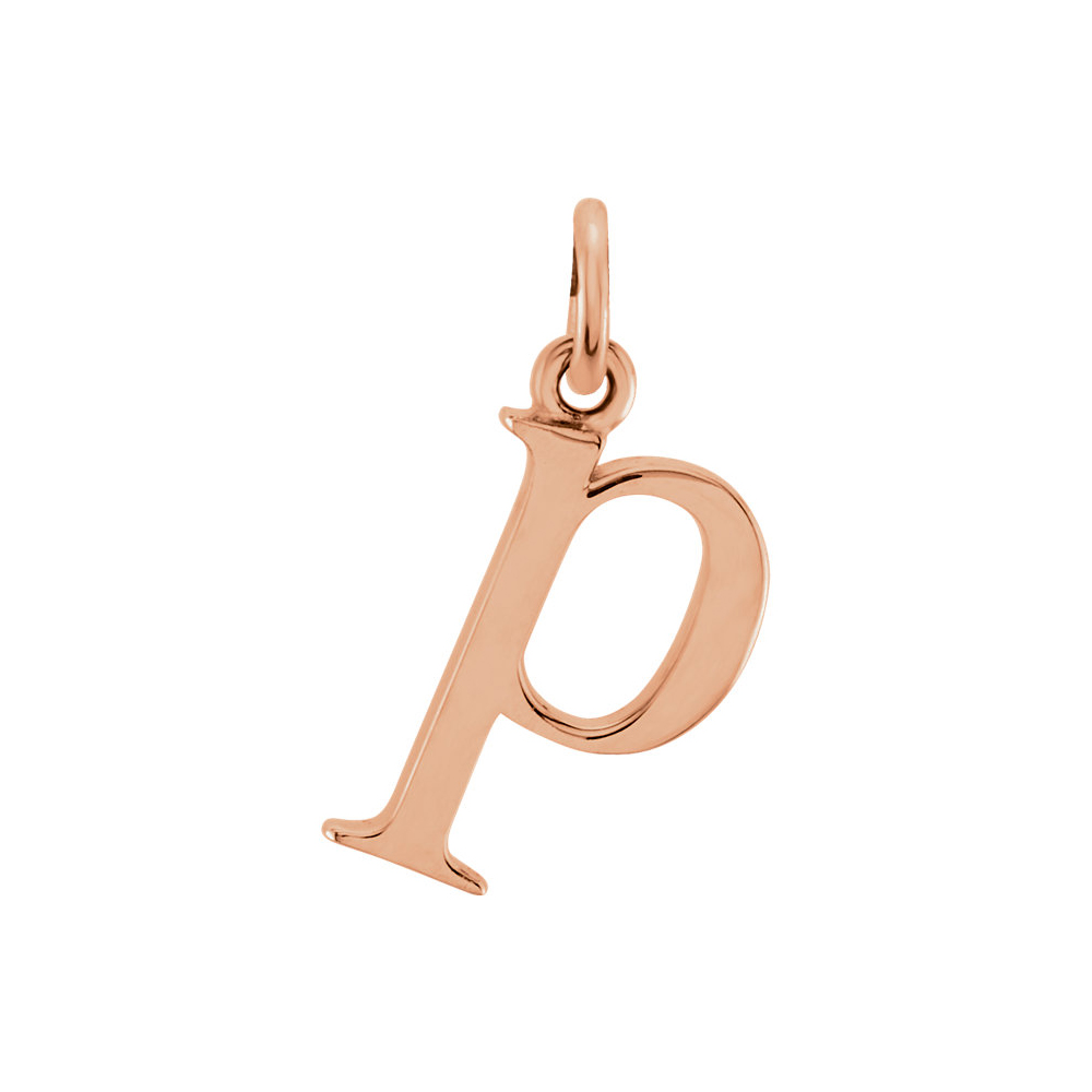 14k Rose Gold, Abbey Collection, Lower Case Initial p Charm