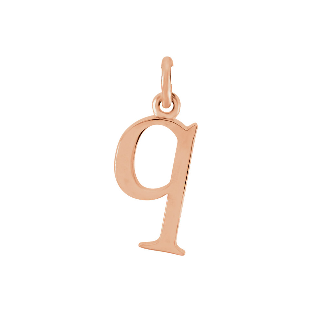 14k Rose Gold, Abbey Collection, Lower Case Initial q Charm