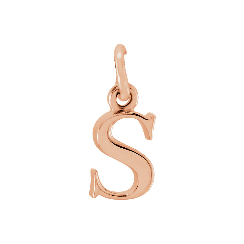 14k Rose Gold, Abbey Collection, Lower Case Initial s Charm