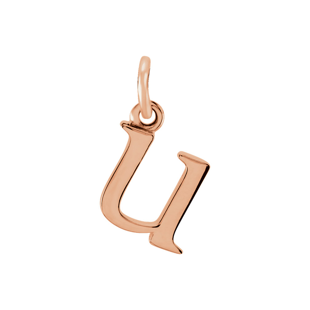 14k Rose Gold, Abbey Collection, Lower Case Initial u Charm