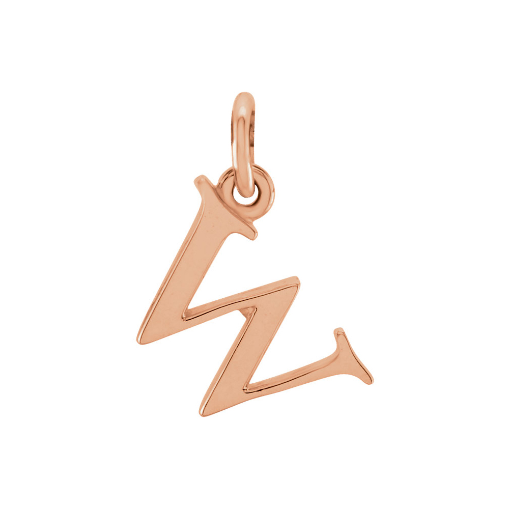 14k Rose Gold, Abbey Collection, Lower Case Initial w Charm