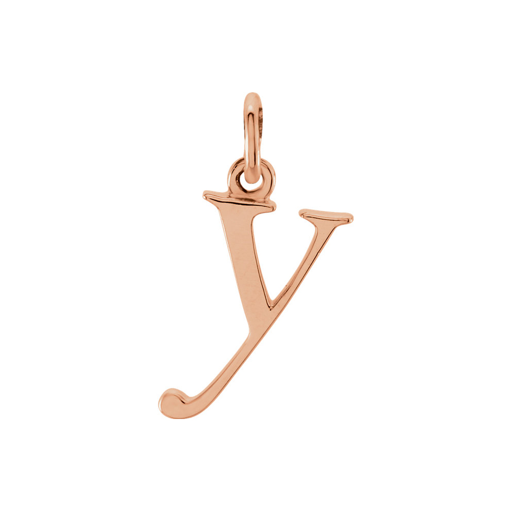 14k Rose Gold, Abbey Collection, Lower Case Initial y Charm